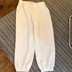 Zella White Elastic Cuff Track Joggers